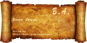 Beer Anna névjegykártya