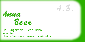 anna beer business card